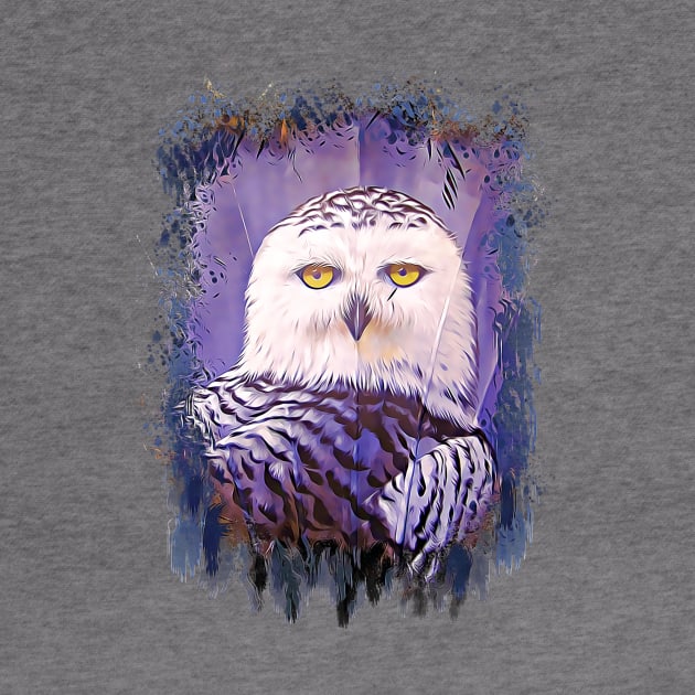 Snowy Owl - Lavender by Sherry Orchard Art